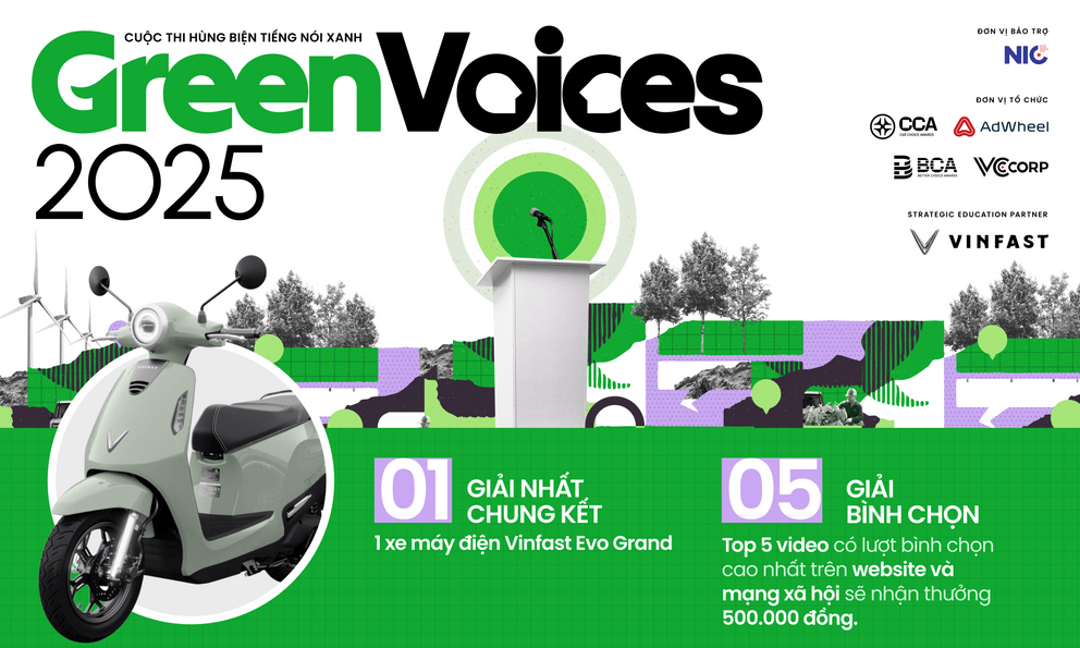 Chung kết Green Voices 2025 treo thưởng lớn: Quán quân Đại học Hà Nội tuyên bố “hãy coi chừng” khi nhắm tới chiếc VinFast Evo Grand Lite dành cho ngôi vị cao nhất