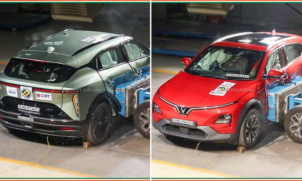 VinFast VF 6, VF 7 bị đâm thì xe biến dạng thế nào, người trong xe sống, chết ra sao - Video này có thể là câu trả lời