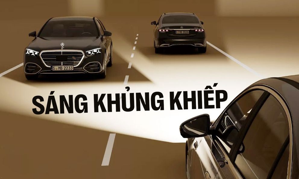 Đèn ‘Mẹc’ đời mới giờ xịn tới cỡ này: 50.000 LED rọi sáng tới 6 sân bóng, chiếu được cả hình ảnh xuống mặt đường 