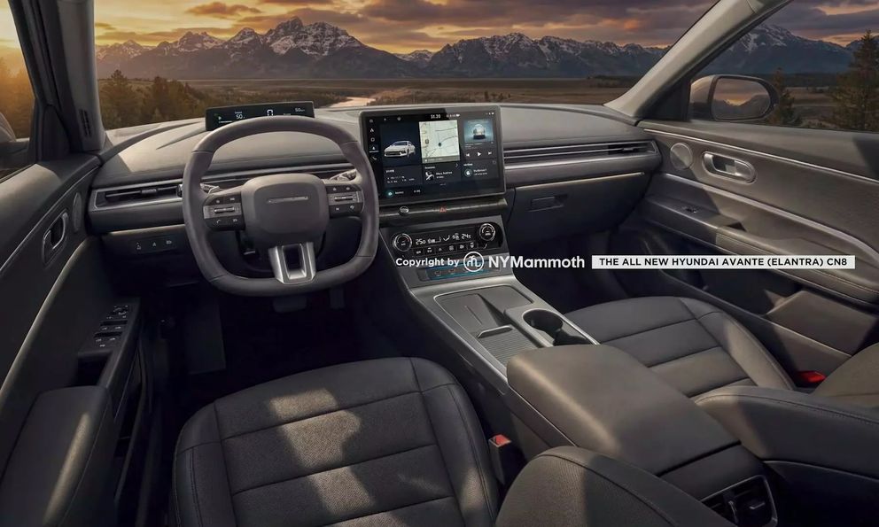 Xem trước nội thất Hyundai Elantra đời mới: Sang, xịn hơn Civic, Mazda3 với màn hình lớn, lược bỏ nhiều nút bấm