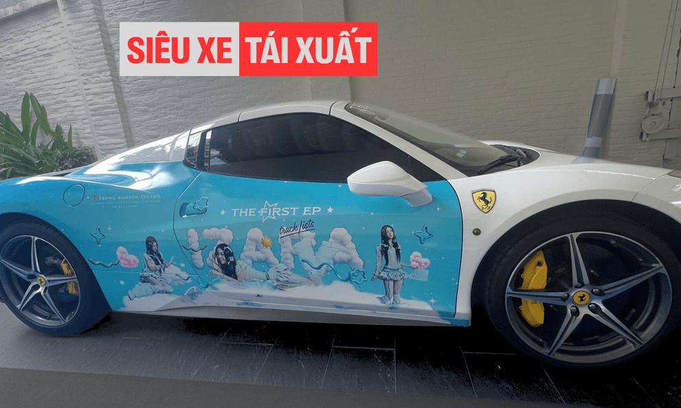 Cặp đôi Ferrari của ông Đặng Lê Nguyên Vũ xuất hiện với diện mạo lạ: Thay ký hiệu đặc trưng bằng hình ảnh nữ ca sĩ 17 tuổi đang ‘hot’
