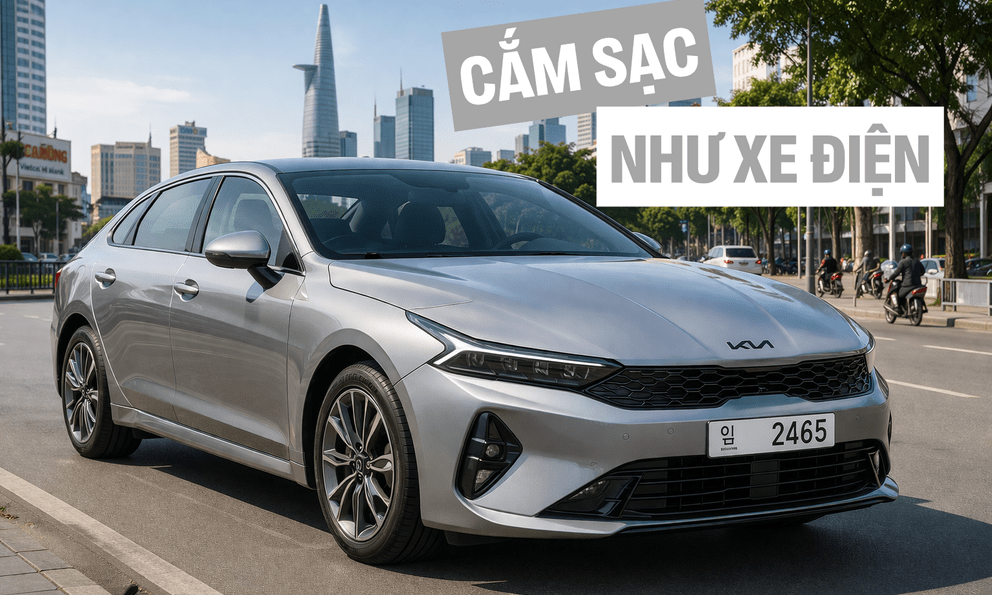 Kia K5 mới lộ diện tại Hàn Quốc: Có thể cắm sạc khi giá xăng tăng, dễ thành xu hướng khi về Việt Nam