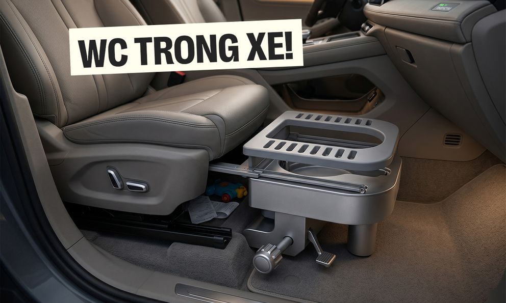Đỉnh cao của ghế ô tô là tích hợp… bồn cầu: Có thiết bị thông gió, thổi mùi, hữu ích trên những cao tốc dài thiếu trạm dừng nghỉ