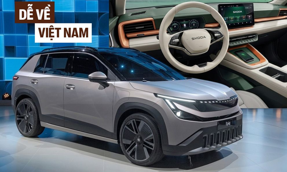 Skoda Epiq - SUV điện rẻ nhất của hãng lần đầu có ảnh nội thất: Thiết kế xịn với 2 màn hình, đèn trang trí, cốp rộng, về Việt Nam thì dễ ‘hot’
