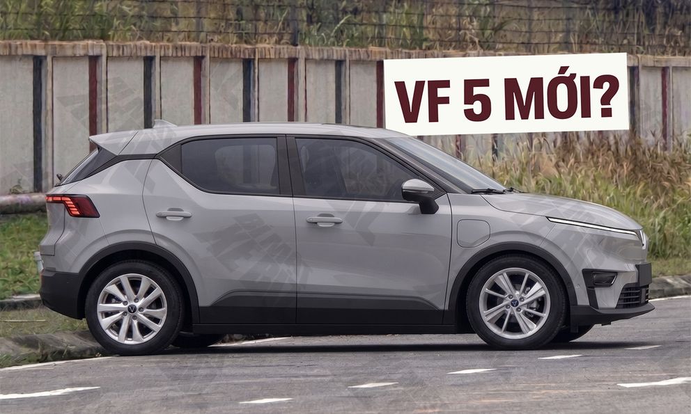 Dàn xe lạ giống VinFast VF 5 mới tiếp tục lộ diện: Đầu góc cạnh, cánh gió dài thể thao hơn, mâm lớn như VF 6