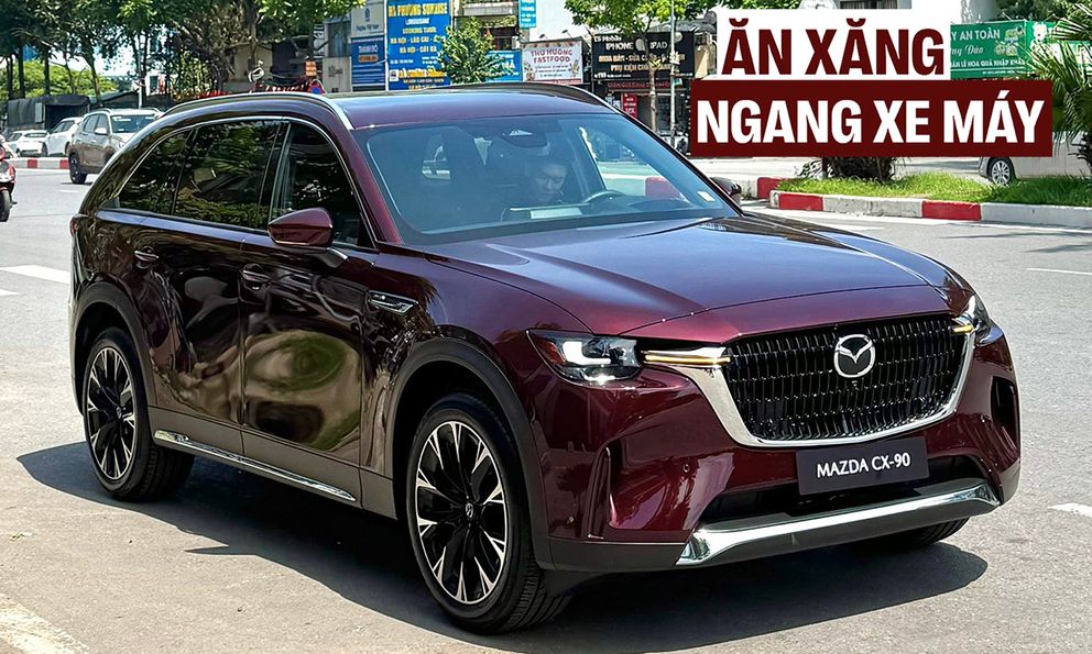Mazda CX-90 được 'nhá hàng' thêm thông tin trước khi ra mắt Việt Nam: 2 cấu hình động cơ, 'ăn' xăng chỉ từ hơn 2,3L/100km ngang xe tay ga