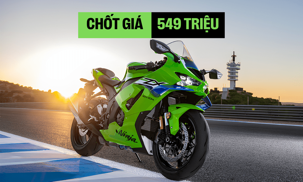 Kawasaki ZX-10R 2026 chốt giá 549 triệu tại Việt Nam: Lắp cánh gió như xe đua MotoGP, rẻ nhất phân khúc sportbike 1.000 cc, mức giảm gần bằng 1 chiếc VinFast Minio Green so với đời cũ