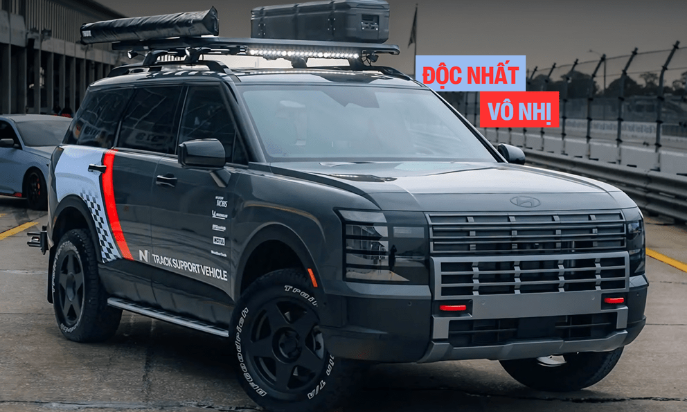 Chiếc Palisade độc nhất thế giới: Độ bởi Hyundai N, lắp sẵn giá nóc lẫn đèn LED, có thể chở thêm 3 bộ lốp dự phòng