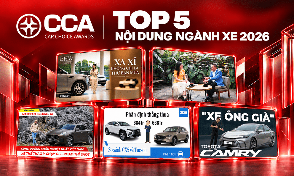 5 nội dung ngành xe được bình chọn nhiều nhất CCA 2026: Từ trải nghiệm xe điện đến những hành trình khác biệt