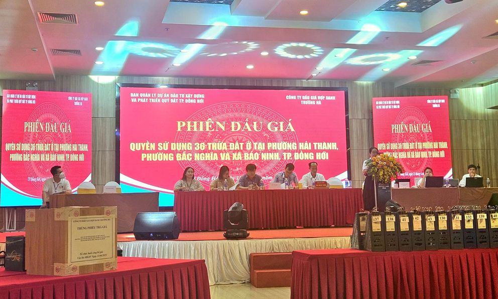 Đấu giá đất ở Quảng Trị liên tiếp đạt đỉnh 