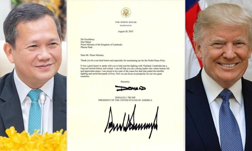 Ông Trump gửi thư cảm ơn Thủ tướng Campuchia
