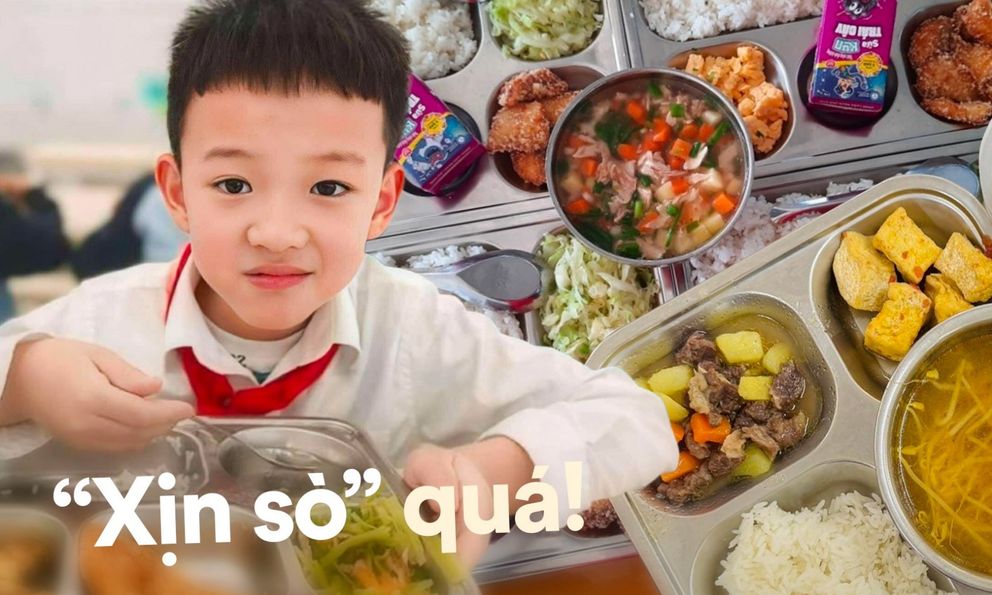 Phụ huynh Hà Nội rần rần khoe bữa ăn bán trú 10 NGHÌN ĐỒNG của con khiến ai nấy “lác mắt”: Chỉ mong con mình cũng được như thế!