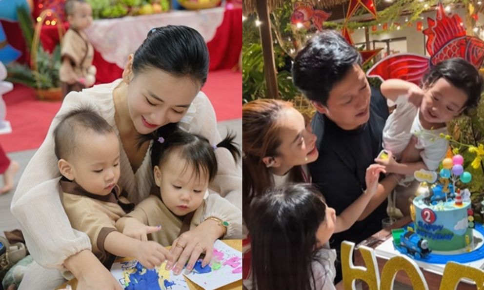 Trung thu của các con sao Việt: Cặp song sinh nhà Phương Oanh cùng mẹ phá cỗ, quý tử Trường Giang lộ rõ vẻ điển trai