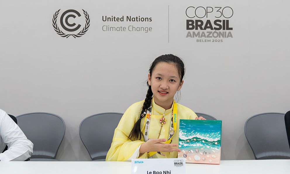 Đại diện thiếu nhi Việt Nam đầu tiên phát biểu tại Diễn đàn Biến đổi khí hậu của Liên hợp quốc