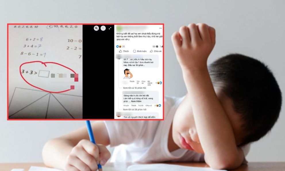 1 bài Toán lớp 1 khiến hội cha mẹ HOANG MANG!