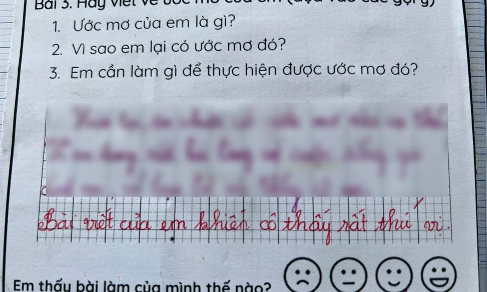 Viết 2 câu về ƯỚC MƠ không giống ai, cậu bé TP.HCM được cô giáo khen nức nở: Cô thấy rất thú vị!