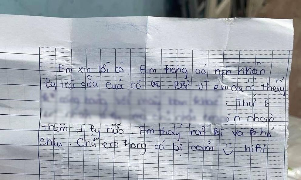 Mời trà sữa học sinh nhưng bị từ chối, khi đọc lời giải thích, cô giáo rưng rưng xúc động: 1 đứa trẻ hiểu chuyện là thế này sao?