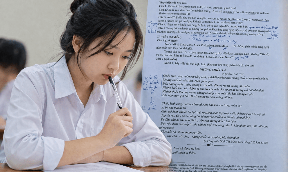 Một chi tiết trong bài thi Văn đạt 9,75 điểm, cao nhất kỳ thi tốt nghiệp đang gây tranh cãi: Đáng khen hay 