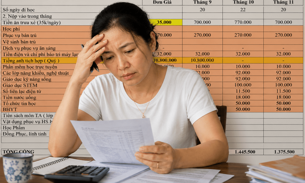 Khoản dự trù kinh phí đầu năm học ở trường công lập khiến bà mẹ TP.HCM 
