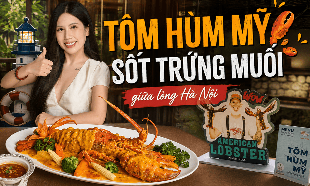 Tôm hùm Mỹ sốt trứng muối chuẩn vị Đại Tây Dương trong không gian 