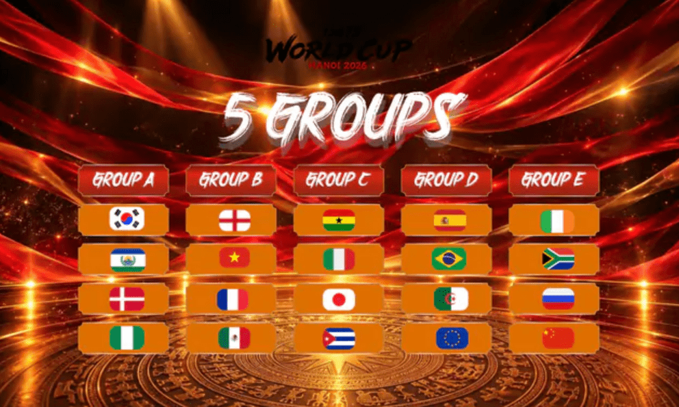 20 đội tuyển quốc tế chốt bảng đấu tại ISA 7s World Cup - Hanoi 2026, chủ nhà Việt Nam nằm cùng bảng Anh và Pháp