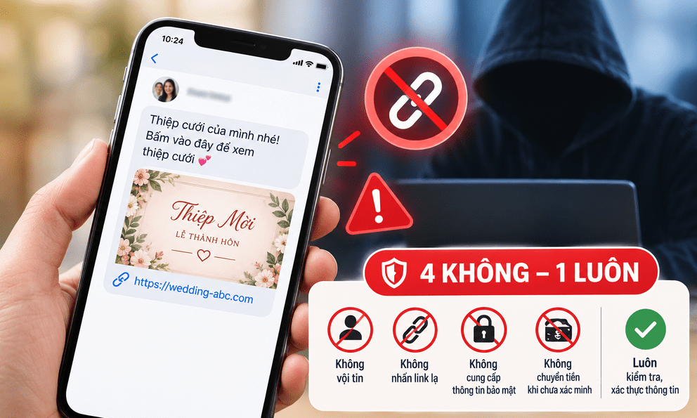 Công an phát cảnh báo: Nhận được tin nhắn mời cưới qua mạng, tuyệt đối không bấm vào link lạ