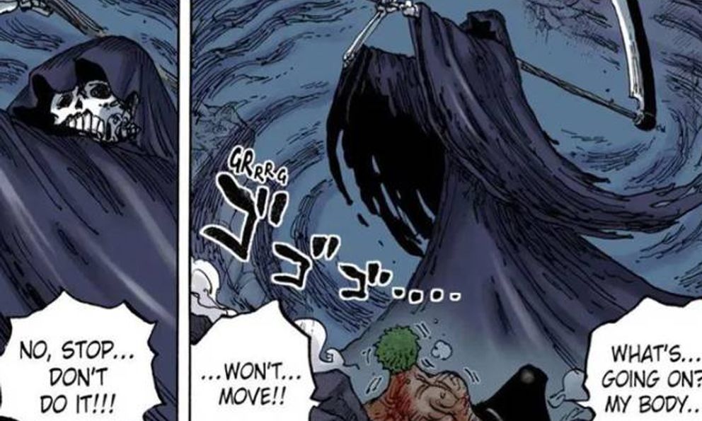 Đến năm 2026, chi tiết Zoro đối đầu thực thể cầm lưỡi hái vẫn là ẩn số gây tranh cãi nhất One Piece