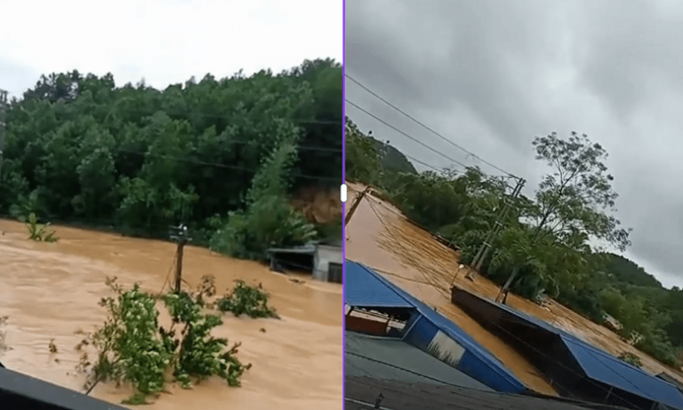 Xót xa cảnh người phụ nữ Thái Nguyên bật khóc livestream trên nóc nhà giữa mênh mông biển nước