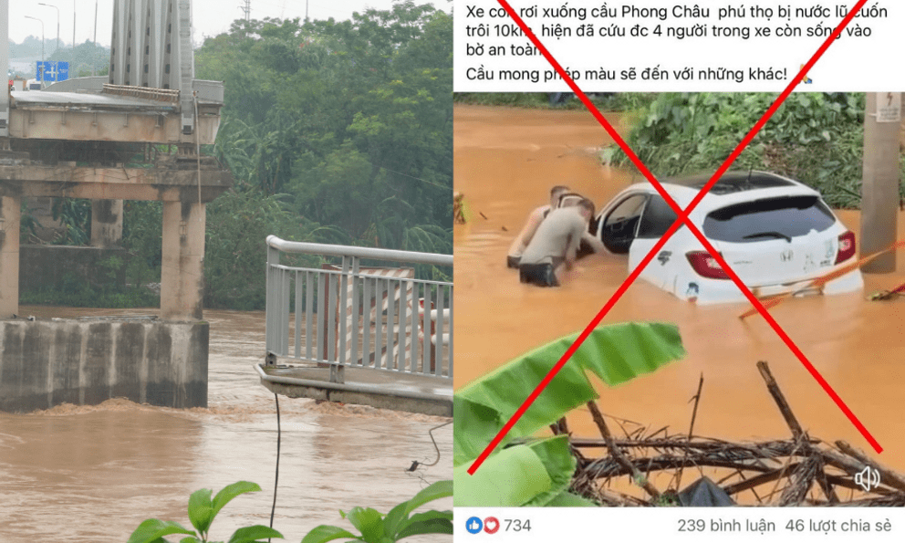 Vụ sập cầu Phong Châu: Bác thông tin cứu sống 4 người trong ô tô bị cuốn trôi 10km