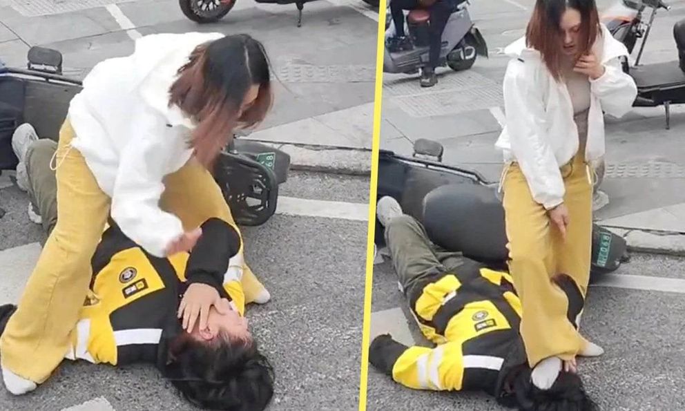 Nam shipper 21 tuổi bị người phụ nữ liên tục chửi bới và đạp thẳng vào mặt, sự tình phía sau càng gây phẫn nộ