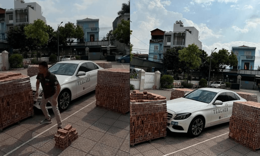 Hàng triệu người hả hê khi thấy chiếc ô tô đỗ ngang ngược bị chặn gạch tứ phía, nhưng sự thật là...