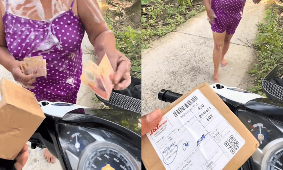 Shipper đứng hình khi nhìn thấy vẻ ngoài của người phụ nữ trung niên khi ra nhận hàng, chỉ biết thốt lên 1 câu!