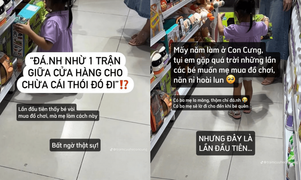 4 triệu người ngơ ngác trước cách dạy con của người mẹ trẻ ở TP.HCM khi con đòi mua đồ chơi tại cửa hàng
