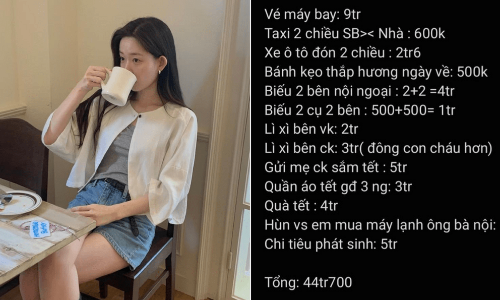 Bức ảnh chụp màn hình của cặp vợ chồng gây sốt MXH: Một tháng Tết tiêu hết sạch tiền tiết kiệm