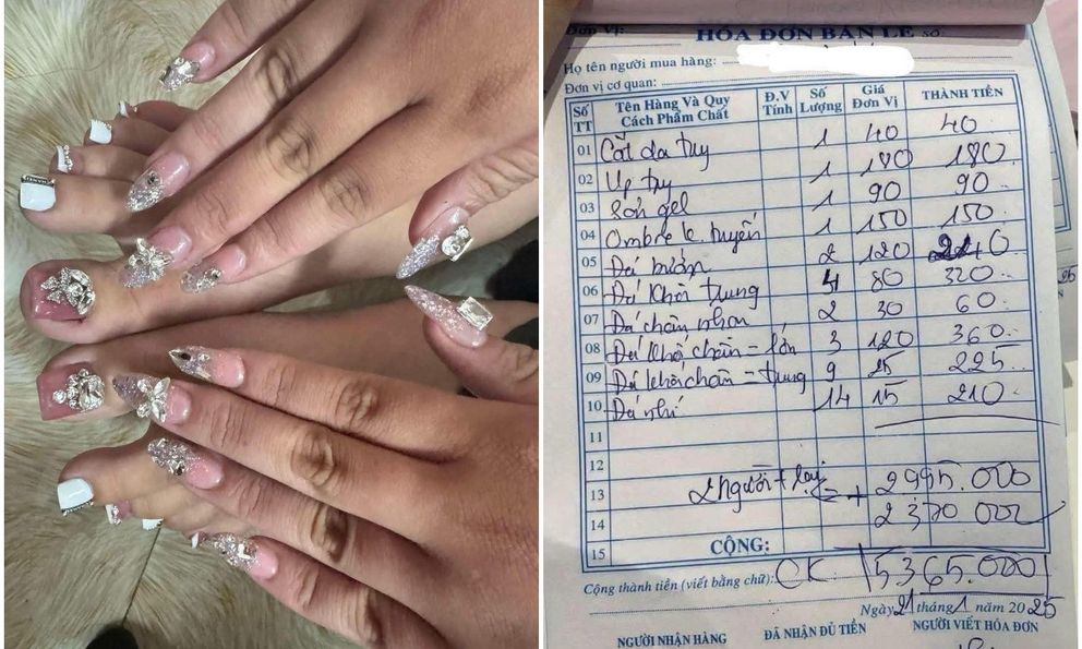 Xôn xao bộ nail giá hơn 5 triệu đồng gây chao đảo cõi mạng và loạt hoá đơn 