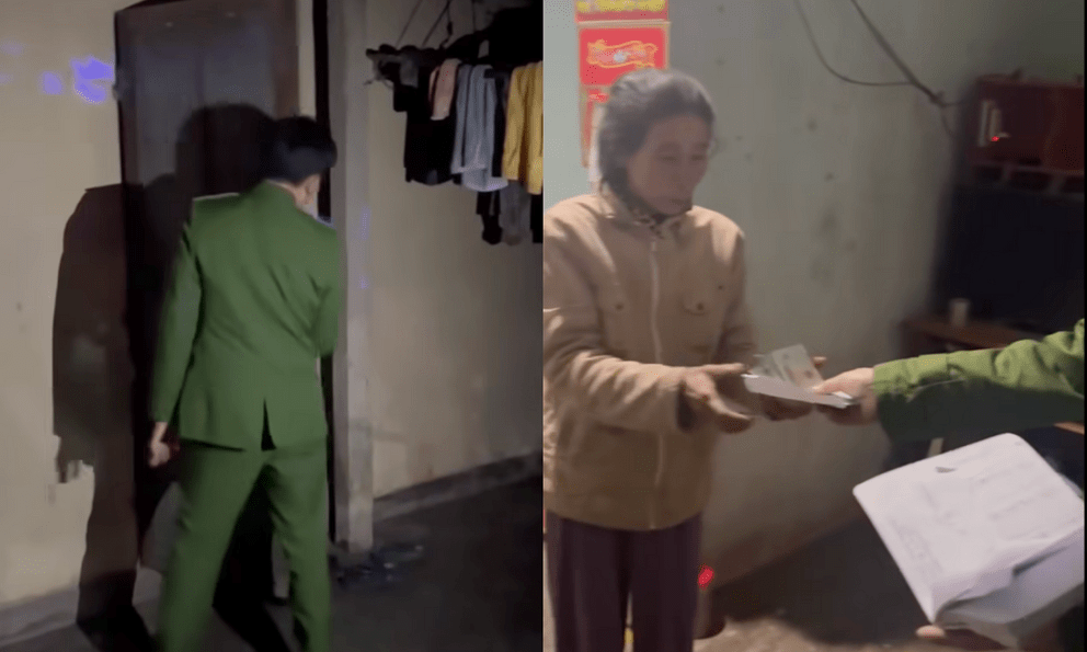Câu chuyện ấm lòng đêm 28 Tết: Công an gõ cửa nhà dân trong đêm và lý do sau đó khiến người phụ nữ nghèo vỡ oà hạnh phúc