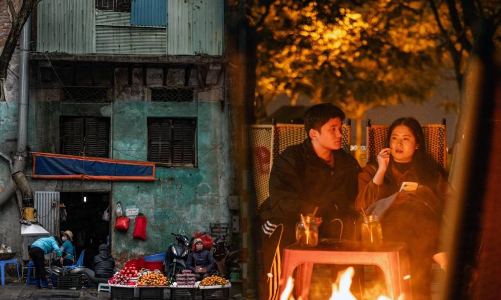 Chùm ảnh Hà Nội những ngày chìm trong giá rét: Phố lớn ngõ nhỏ nhuốm màu trầm tư, hàng quán đốt than củi sưởi ấm