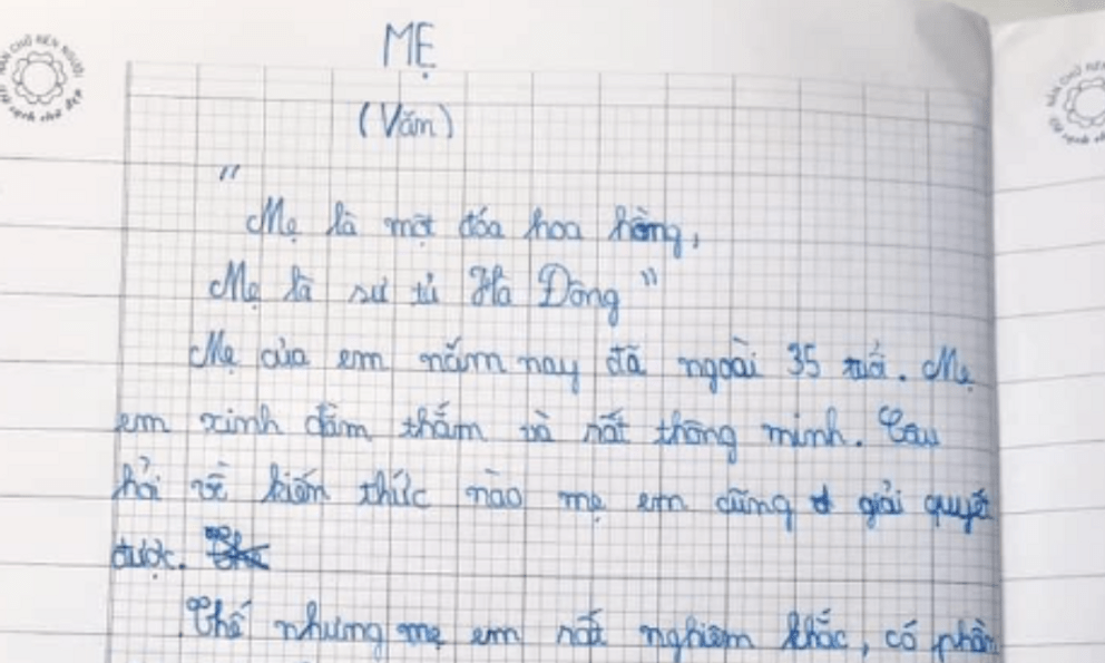 Học sinh lớp 4 tả mẹ 