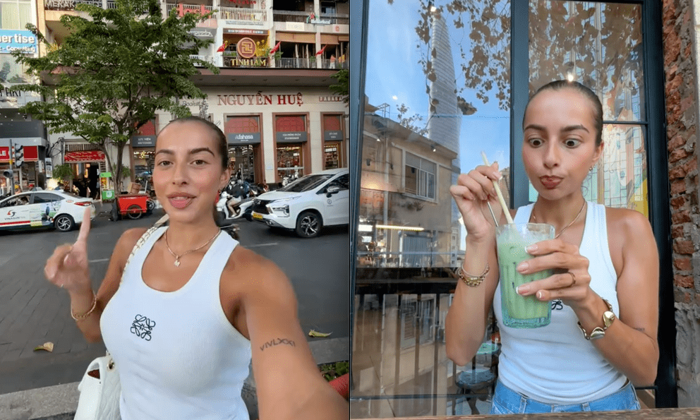 Khách Tây leo bộ 8 tầng cầu thang ở TP.HCM chỉ để uống 1 cốc nước màu xanh, mới 1 ngụm đã tròn mắt ngỡ ngàng