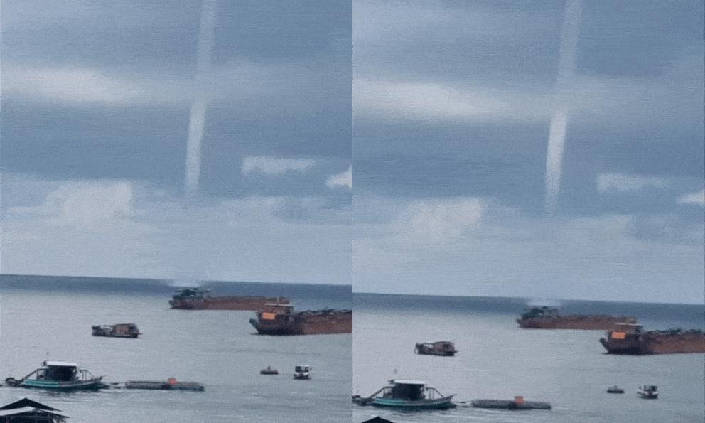 Clip: Vòi rồng bất ngờ quét qua biển Phú Quốc, cảnh tượng ghi lại khiến người xem nổi da gà!