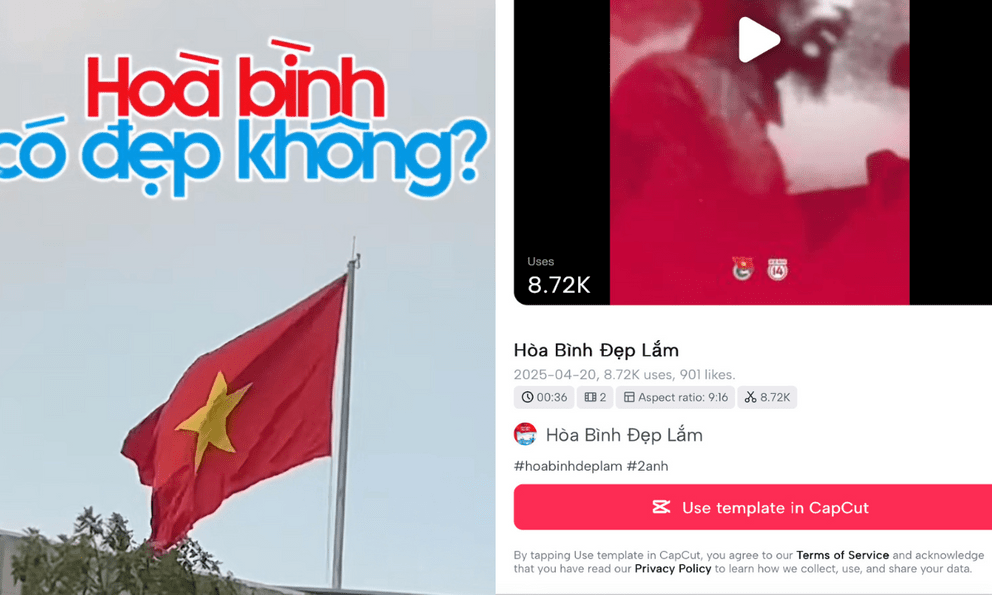 Bí kíp dùng template CapCut bắt trend 'Hòa Bình Đẹp Lắm' đang hot nhất MXH, cực kỳ nhanh gọn!