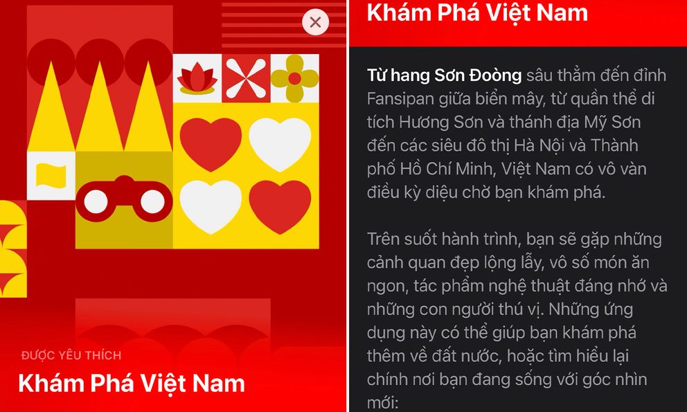Apple cảnh đẹp Việt Nam trên App Store