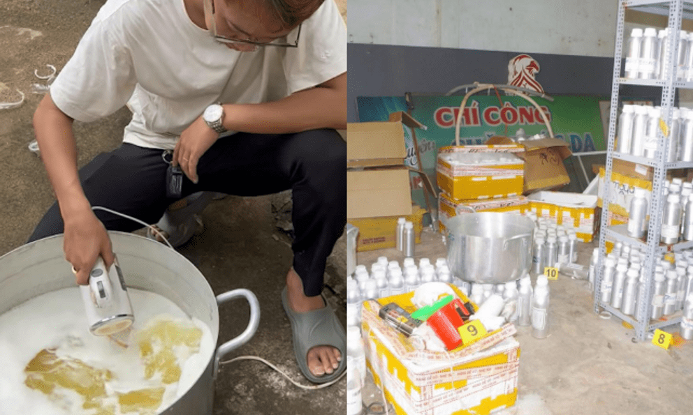 Rùng mình cách pha chế những chai nước hoa giả “Made in Dubai”: Trộn hoá chất bằng máy đánh trứng, chiết bằng ống bơm xi lanh
