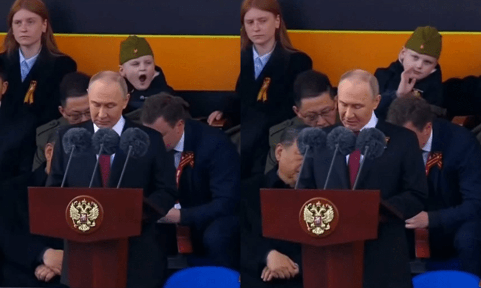 Vô tình lọt vào camera ngay thời khắc Tổng thống Putin phát biểu, cậu bé có biểu cảm khiến cả mạng xã hội chấn động