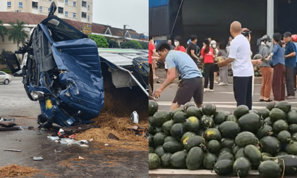 Vụ xe tải chở dưa hấu gặp nạn tại Nghệ An: Tài xế xe tải không qua khỏi, người vợ đang được điều trị tại viện
