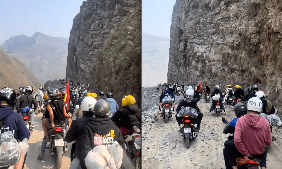 Cảnh tượng đông nghịt người nước ngoài tại một con đường heo hút ở Việt Nam, dân tình hào hứng truy tìm địa điểm