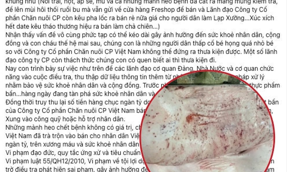 C.P. Việt Nam lên tiếng khi bị tố trà trộn heo bệnh, chết để bán ra thị trường