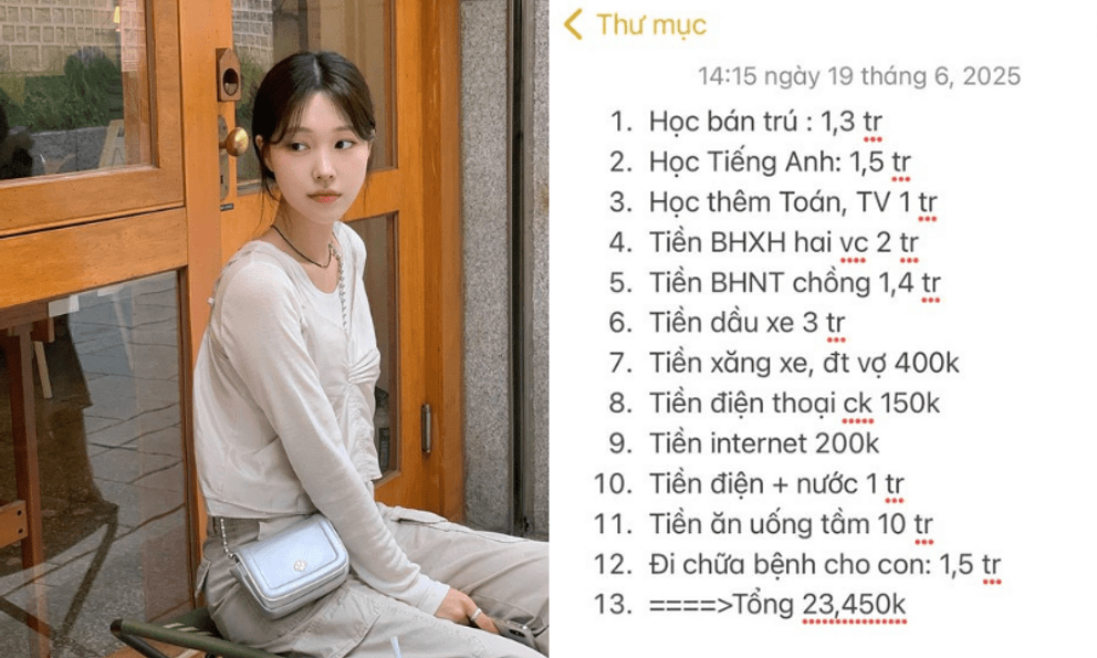 Bảng chi tiêu 12 dòng của cô vợ thất nghiệp khiến dân mạng chỉ biết cười trừ