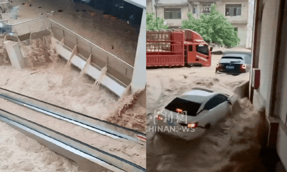 Toàn cảnh lũ lụt lịch sử tại Trung Quốc: Nước đổ như thác tại trung tâm thương mại, cầu cao tốc gãy đôi, xe trôi trên đường
