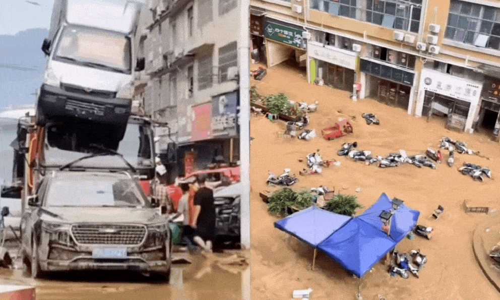 Những hình ảnh khó tin tại Trung Quốc sau trận lũ lịch sử: Khắp nơi bị nhấn chìm trong bùn đất, 6 người thiệt mạng